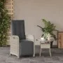 Sillón reclinable de jardín con reposapiés ratán PE gris claro by , Garden chairs - Ref: Foro24-365190, Price: 154,67 €, Disc...