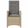 Sillón reclinable de jardín con cojines ratán PE beige mixto by , Garden chairs - Ref: Foro24-365165, Price: 123,38 €, Discou...