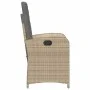 Sillón reclinable de jardín con cojines ratán PE beige mixto by , Garden chairs - Ref: Foro24-365165, Price: 123,38 €, Discou...