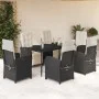 Garten-Essgruppe 7-teilig mit schwarzen Polstern aus synthetischem Rattan von , Gartensets - Ref: Foro24-3212518, Preis: 948,...