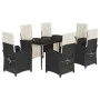 Set de comedor de jardín 7 pzas y cojines ratán sintético negro de , Conjuntos de jardín - Ref: Foro24-3212518, Precio: 948,9...