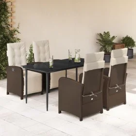 Set comedor de jardín 5 piezas y cojines ratán sintético marrón by , Garden sets - Ref: Foro24-3212545, Price: 700,94 €, Disc...