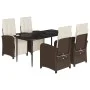 Set comedor de jardín 5 piezas y cojines ratán sintético marrón de , Conjuntos de jardín - Ref: Foro24-3212545, Precio: 702,7...