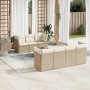 Juego de sofás de jardín con cojines beige 8 pzas ratán PE by , Garden sets - Ref: Foro24-3249117, Price: 521,43 €, Discount: %
