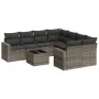Garden furniture set 9 pieces and gray synthetic rattan cushions by , Modular outdoor sofas - Ref: Foro24-3251097, Price: 561...