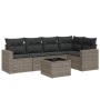 Gartenmöbel-Set, 6-teilig, mit grauen Polstern aus synthetischem Rattan. von , Modulare Sofas für den Außenbereich - Ref: For...