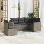 Juego de sofás jardín con cojines 5 pzas ratán sintético gris by , Modular outdoor sofas - Ref: Foro24-3251307, Price: 334,98...
