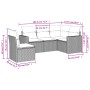 Gartensofa-Set mit 5-teiligen Kissen aus grauem synthetischem Rattan von , Modulare Sofas für den Außenbereich - Ref: Foro24-...