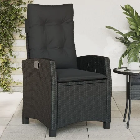 Garten-Liegesessel mit schwarzen Kunststoff-Rattan-Kissen. von , Gartenstühle - Ref: Foro24-365209, Preis: 169,88 €, Rabatt: %