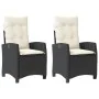 Sillones reclinable jardín cojines 2 uds ratán sintético negro de , Sillas de jardín - Ref: Foro24-365216, Precio: 239,11 €, ...
