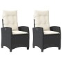 Sillones reclinable jardín cojines 2 uds ratán sintético negro by , Garden chairs - Ref: Foro24-365216, Price: 218,32 €, Disc...