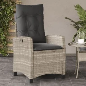 Sillón de jardín reclinable con cojines ratán PE gris claro by , Garden chairs - Ref: Foro24-365214, Price: 154,88 €, Discoun...