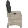 Verstellbarer Gartenliegestuhl mit hellgrauen PE-Rattan-Kissen. von , Gartenstühle - Ref: Foro24-365214, Preis: 154,88 €, Rab...