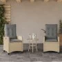 Sillones reclinables jardín y cojines beige mix 2 uds ratán PE by , Garden chairs - Ref: Foro24-365221, Price: 260,71 €, Disc...