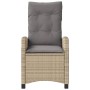 Sillones reclinables jardín y cojines beige mix 2 uds ratán PE