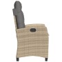 Sillones reclinables jardín y cojines beige mix 2 uds ratán PE