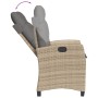 Sillones reclinables jardín y cojines beige mix 2 uds ratán PE