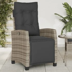 Sillón reclinable de jardín con reposapiés ratán sintético gris by , Garden chairs - Ref: Foro24-365235, Price: 162,36 €, Dis...
