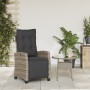 Graues Gartenliegesofa mit Fußstütze aus synthetischem Rattan von , Gartenstühle - Ref: Foro24-365235, Preis: 128,73 €, Rabat...