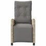 Sillón reclinable de jardín con reposapiés ratán PE beige mixto de , Sillas de jardín - Ref: Foro24-365237, Precio: 186,16 €,...
