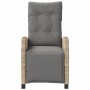 Sillón reclinable de jardín con reposapiés ratán PE beige mixto by , Garden chairs - Ref: Foro24-365237, Price: 144,95 €, Dis...