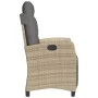 Sillón reclinable de jardín con reposapiés ratán PE beige mixto de , Sillas de jardín - Ref: Foro24-365237, Precio: 186,16 €,...