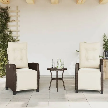 Zwei Garten-Liegestühle mit Fußstützen aus braunem PE-Rattan. von , Gartenstühle - Ref: Foro24-365242, Preis: 273,61 €, Rabat...
