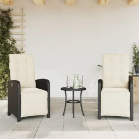 Sillones reclinables jardín con reposapiés 2 uds ratán PE negro by , Garden chairs - Ref: Foro24-365192, Price: 270,28 €, Dis...