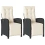 Sillones reclinables jardín con reposapiés 2 uds ratán PE negro by , Garden chairs - Ref: Foro24-365192, Price: 270,28 €, Dis...