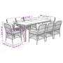 Set comedor jardín 9 pzas y cojines ratán sintético gris by , Garden sets - Ref: Foro24-3212035, Price: 922,55 €, Discount: %