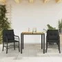 Tischchen und Stühle mit 3-teiligen schwarzen Kunststoff-Rattan-Kissen. von , Gartensets - Ref: Foro24-3212042, Preis: 335,58...