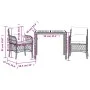 Tischchen und Stühle mit 3-teiligen schwarzen Kunststoff-Rattan-Kissen. von , Gartensets - Ref: Foro24-3212042, Preis: 335,58...