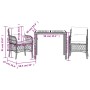 Tischchen und Stühle mit 3-teiligen schwarzen Kunststoff-Rattan-Kissen. von , Gartensets - Ref: Foro24-3212042, Preis: 291,62...