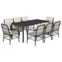Garten-Essgruppe 9-teilig mit schwarzen Polstern aus synthetischem Rattan von , Gartensets - Ref: Foro24-3212023, Preis: 1,00...