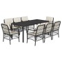 Set de comedor de jardín 9 pzas y cojines ratán sintético negro by , Garden sets - Ref: Foro24-3212023, Price: 881,68 €, Disc...