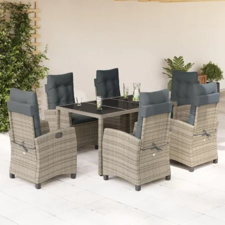 Garten-Essgruppe, 7-teilig, mit grauen Polstern aus synthetischem Rattan. von , Gartensets - Ref: Foro24-3212648, Preis: 1,00...
