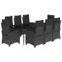 Set de comedor de jardín 9 pzas y cojines ratán sintético negro by , Garden sets - Ref: Foro24-3212750, Price: 1,00 €, Discou...
