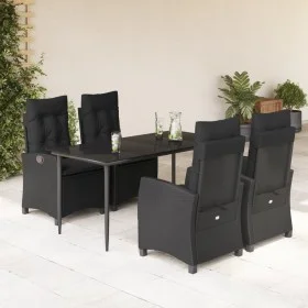 Gartenmöbel-Set, 5-teilig, mit schwarzen Polstern aus synthetischem Rattan von , Gartensets - Ref: Foro24-3212746, Preis: 658...