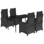 Set de muebles jardín 5 pzas con cojines ratán sintético negro by , Garden sets - Ref: Foro24-3212746, Price: 616,71 €, Disco...