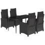 Set de muebles jardín 5 pzas con cojines ratán sintético negro by , Garden sets - Ref: Foro24-3212746, Price: 632,07 €, Disco...