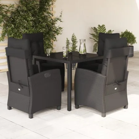 Gartenmöbel-Set, 5-teilig, mit schwarzen Polstern aus synthetischem Rattan von , Gartensets - Ref: Foro24-3212636, Preis: 630...