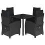 Set de muebles jardín 5 pzas con cojines ratán sintético negro by , Garden sets - Ref: Foro24-3212636, Price: 603,16 €, Disco...