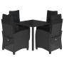 Set de muebles jardín 5 pzas con cojines ratán sintético negro by , Garden sets - Ref: Foro24-3212636, Price: 606,23 €, Disco...