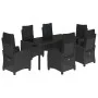 Set de comedor de jardín 7 pzas y cojines ratán sintético negro by , Garden sets - Ref: Foro24-3212641, Price: 935,02 €, Disc...