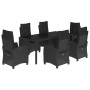 Set de comedor de jardín 7 pzas y cojines ratán sintético negro by , Garden sets - Ref: Foro24-3212641, Price: 924,89 €, Disc...