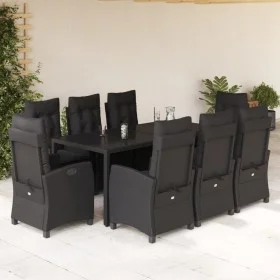 Set de comedor de jardín 9 pzas y cojines ratán sintético negro by , Garden sets - Ref: Foro24-3212643, Price: 1,00 €, Discou...
