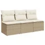 3-Sitzer-Gartensofa mit beigen Polstern aus synthetischem Rattan von , Outdoor-Sofas - Ref: Foro24-366077, Preis: 177,51 €, R...