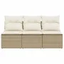 3-Sitzer-Gartensofa mit beigen Polstern aus synthetischem Rattan von , Outdoor-Sofas - Ref: Foro24-366077, Preis: 177,51 €, R...