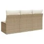 3-Sitzer-Gartensofa mit beigen Polstern aus synthetischem Rattan von , Outdoor-Sofas - Ref: Foro24-366077, Preis: 177,51 €, R...