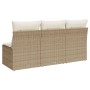 Sofá de jardín de 3 plazas con cojines ratán sintético beige by , Outdoor sofas - Ref: Foro24-366077, Price: 169,30 €, Discou...